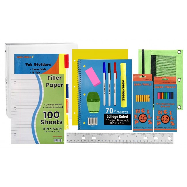 Yacht & Smith 34 Pack Preassembled School Supply Kit K-12 - at -   